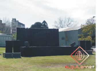 Alquiler de escenario con respaldo y laterales de 3mts x 3mts Alquiler de escenarios