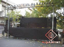 Alquiler de escenario con respaldo y laterales de 3mts x 15mts Alquiler de escenarios